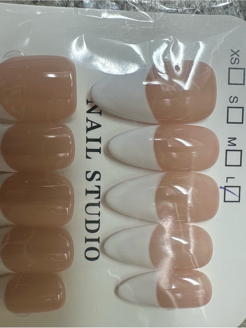 Nude French Press-On Nails - Medium
